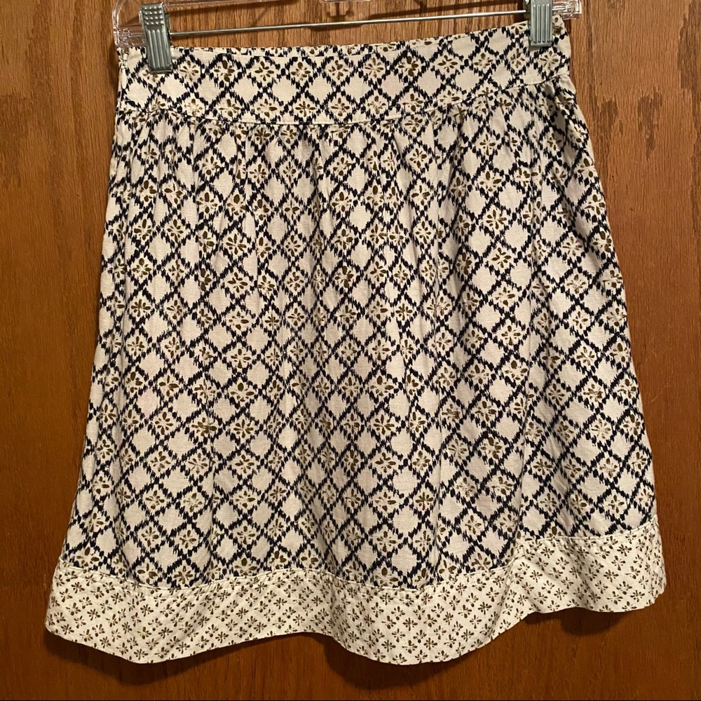 Loft Navy Diamond Pattern Skirt